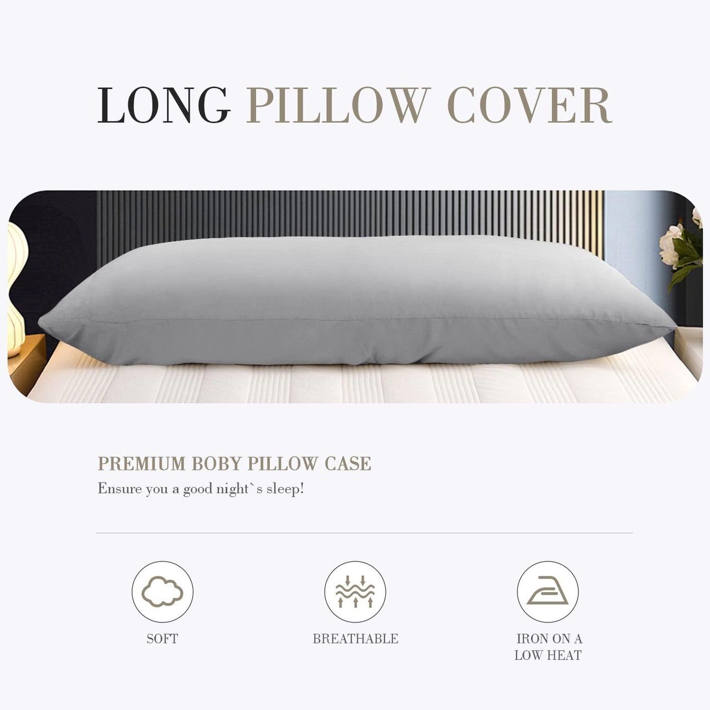 Cooling Queen Pillowcases Set of 2 Breathable Cool Silky Soft Rayon Derived from Bamboo Fabric, Moisture Wicking for Hot Sleepers, Hair and Skin Friendly, Dark Grey, 2 Pack, 20x30IN