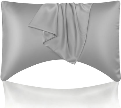 Cooling Queen Pillowcases Set of 2 Breathable Cool Silky Soft Rayon Derived from Bamboo Fabric, Moisture Wicking for Hot Sleepers, Hair and Skin Friendly, Dark Grey, 2 Pack, 20x30IN