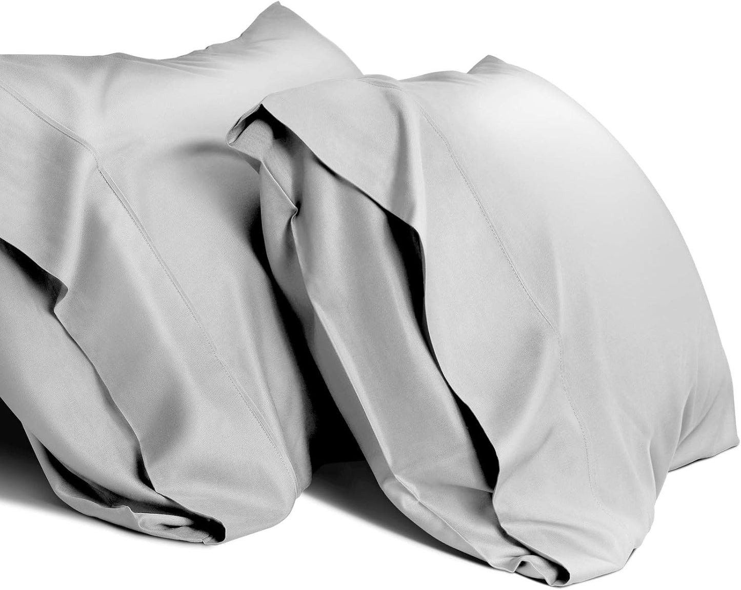 Cooling Queen Pillowcases Set of 2 Breathable Cool Silky Soft Rayon Derived from Bamboo Fabric, Moisture Wicking for Hot Sleepers, Hair and Skin Friendly, Dark Grey, 2 Pack, 20x30IN