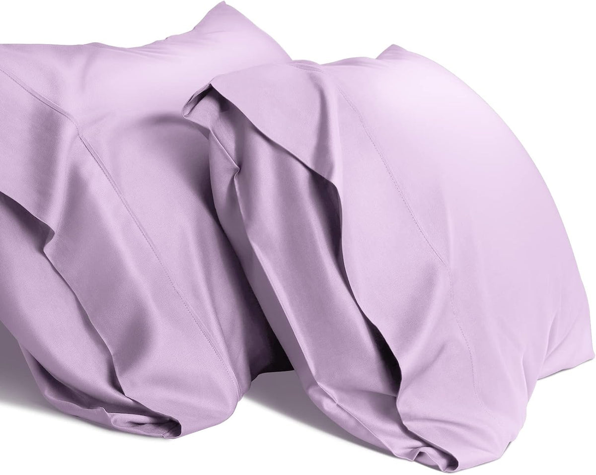 Cooling Queen Pillowcases Set of 2 Breathable Cool Silky Soft Rayon Derived from Bamboo Fabric, Moisture Wicking for Hot Sleepers, Hair and Skin Friendly, Dark Grey, 2 Pack, 20x30IN