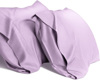 Cooling Queen Pillowcases Set of 2 Breathable Cool Silky Soft Rayon Derived from Bamboo Fabric, Moisture Wicking for Hot Sleepers, Hair and Skin Friendly, Dark Grey, 2 Pack, 20x30IN