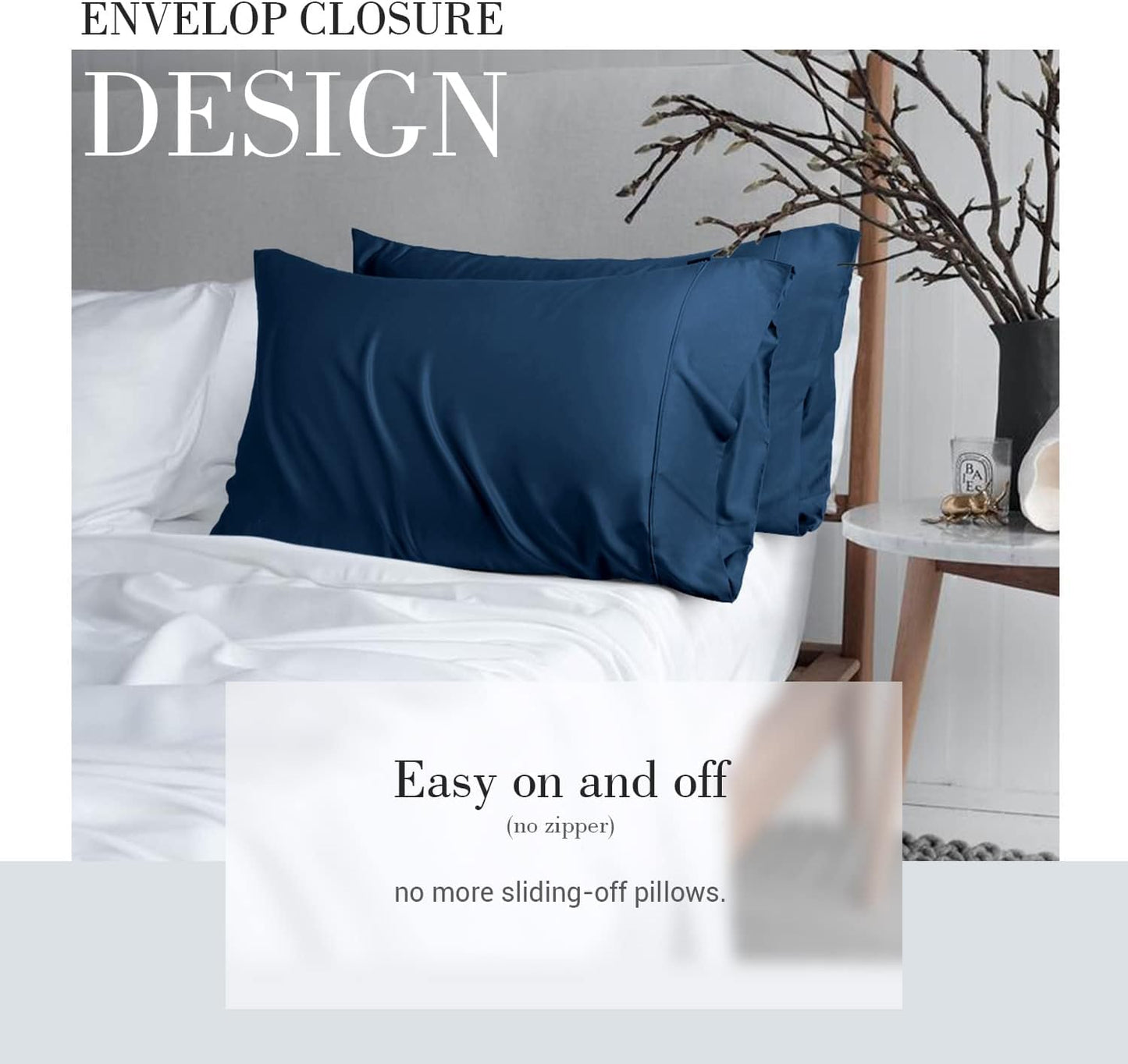 Cooling Queen Pillowcases Set of 2 Breathable Cool Silky Soft Rayon Derived from Bamboo Fabric, Moisture Wicking for Hot Sleepers, Hair and Skin Friendly, Dark Grey, 2 Pack, 20x30IN