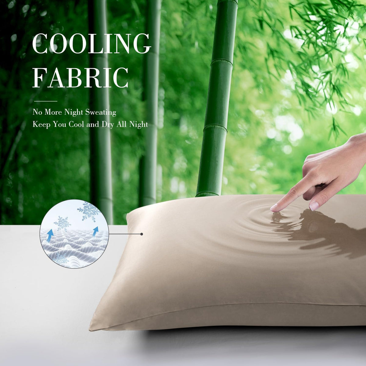 Cooling Queen Pillowcases Set of 2 Breathable Cool Silky Soft Rayon Derived from Bamboo Fabric, Moisture Wicking for Hot Sleepers, Hair and Skin Friendly, Dark Grey, 2 Pack, 20x30IN