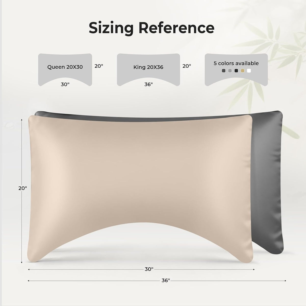 Cooling Queen Pillowcases Set of 2 Breathable Cool Silky Soft Rayon Derived from Bamboo Fabric, Moisture Wicking for Hot Sleepers, Hair and Skin Friendly, Dark Grey, 2 Pack, 20x30IN