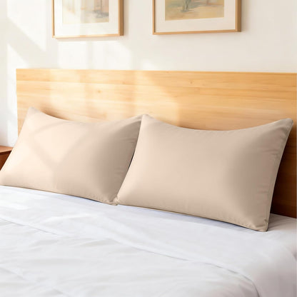 Cooling Queen Pillowcases Set of 2 Breathable Cool Silky Soft Rayon Derived from Bamboo Fabric, Moisture Wicking for Hot Sleepers, Hair and Skin Friendly, Dark Grey, 2 Pack, 20x30IN