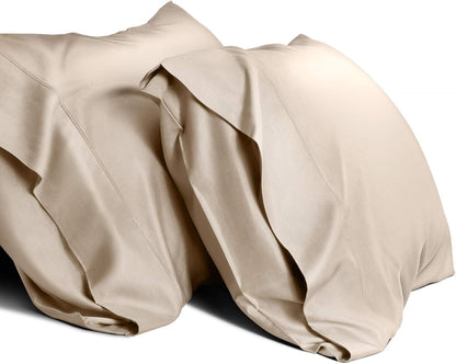 Cooling Queen Pillowcases Set of 2 Breathable Cool Silky Soft Rayon Derived from Bamboo Fabric, Moisture Wicking for Hot Sleepers, Hair and Skin Friendly, Dark Grey, 2 Pack, 20x30IN