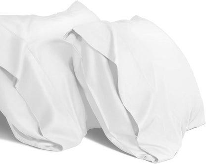 Cooling Queen Pillowcases Set of 2 Breathable Cool Silky Soft Rayon Derived from Bamboo Fabric, Moisture Wicking for Hot Sleepers, Hair and Skin Friendly, Dark Grey, 2 Pack, 20x30IN