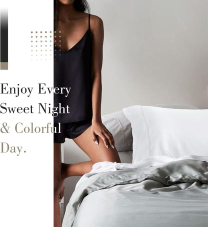 Cooling Queen Pillowcases Set of 2 Breathable Cool Silky Soft Rayon Derived from Bamboo Fabric, Moisture Wicking for Hot Sleepers, Hair and Skin Friendly, Dark Grey, 2 Pack, 20x30IN