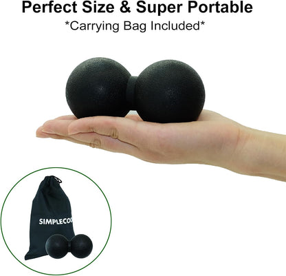Hard Peanut Massage Ball, Double Lacrosse Massage Ball. Deep Tissue Massage Roller Mobility Ball for Physical Therapy Myofascial Release Muscle Relaxer Acupoint Massage (Blue)
