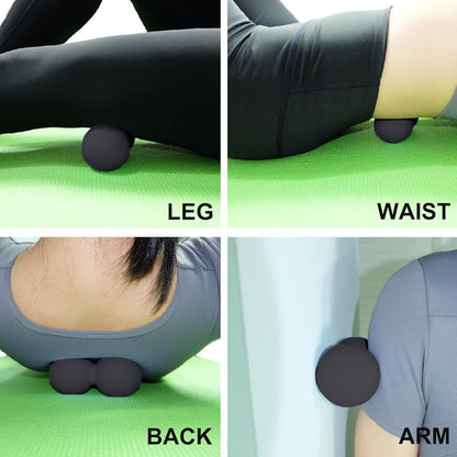 Hard Peanut Massage Ball, Double Lacrosse Massage Ball. Deep Tissue Massage Roller Mobility Ball for Physical Therapy Myofascial Release Muscle Relaxer Acupoint Massage (Blue)