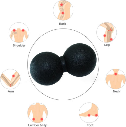 Hard Peanut Massage Ball, Double Lacrosse Massage Ball. Deep Tissue Massage Roller Mobility Ball for Physical Therapy Myofascial Release Muscle Relaxer Acupoint Massage (Blue)