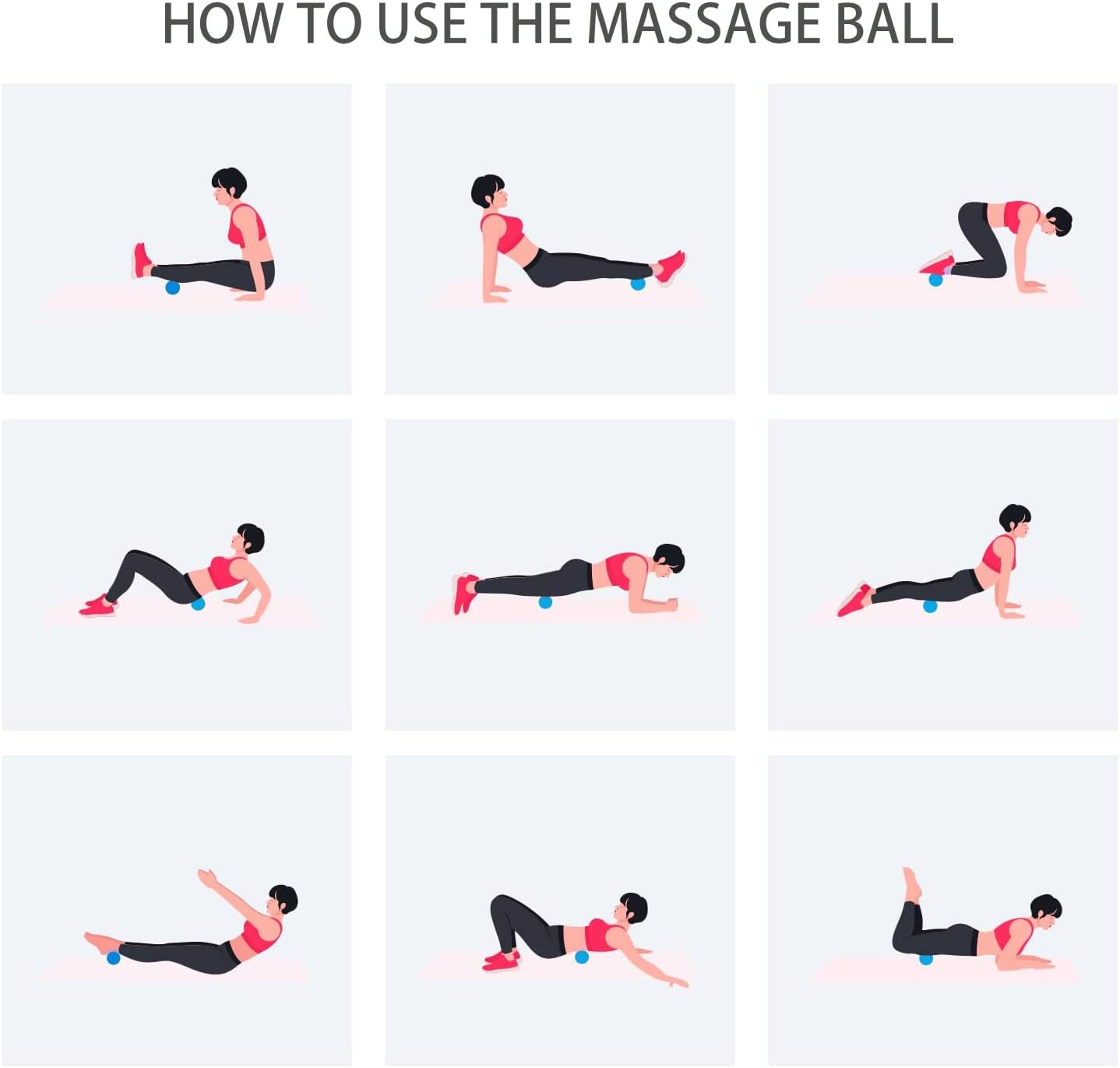 Hard Peanut Massage Ball, Double Lacrosse Massage Ball. Deep Tissue Massage Roller Mobility Ball for Physical Therapy Myofascial Release Muscle Relaxer Acupoint Massage (Blue)