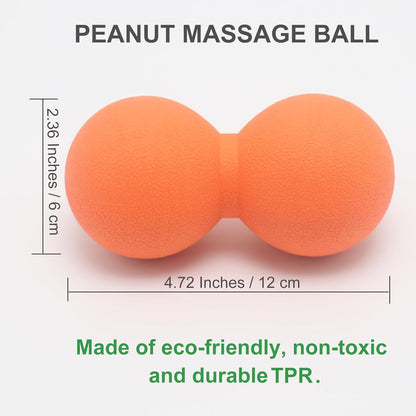 Hard Peanut Massage Ball, Double Lacrosse Massage Ball. Deep Tissue Massage Roller Mobility Ball for Physical Therapy Myofascial Release Muscle Relaxer Acupoint Massage (Blue)