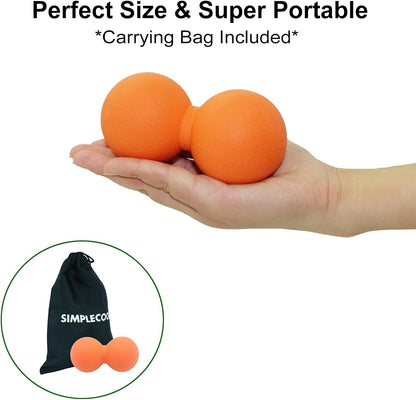 Hard Peanut Massage Ball, Double Lacrosse Massage Ball. Deep Tissue Massage Roller Mobility Ball for Physical Therapy Myofascial Release Muscle Relaxer Acupoint Massage (Blue)