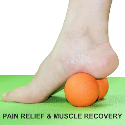 Hard Peanut Massage Ball, Double Lacrosse Massage Ball. Deep Tissue Massage Roller Mobility Ball for Physical Therapy Myofascial Release Muscle Relaxer Acupoint Massage (Blue)