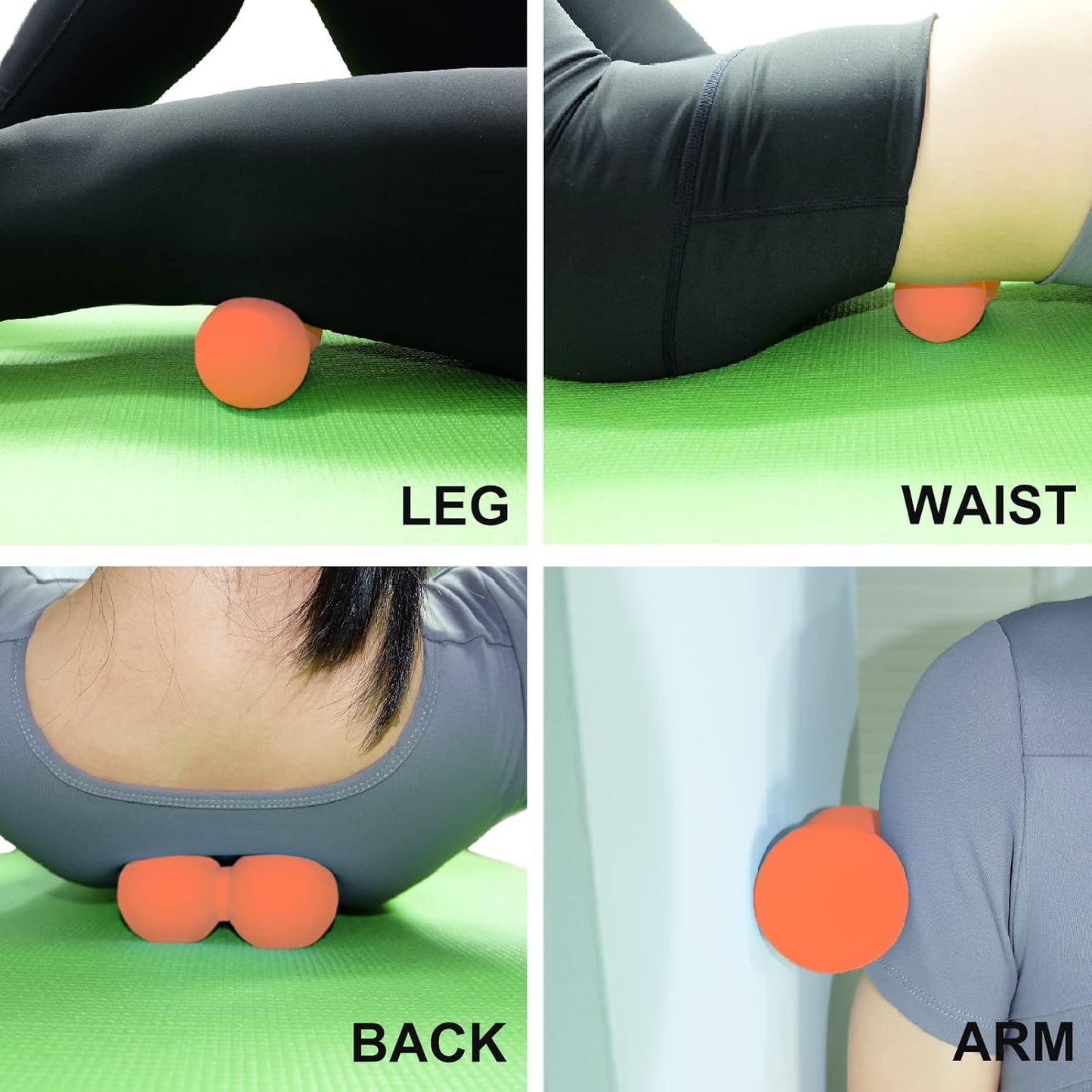 Hard Peanut Massage Ball, Double Lacrosse Massage Ball. Deep Tissue Massage Roller Mobility Ball for Physical Therapy Myofascial Release Muscle Relaxer Acupoint Massage (Blue)