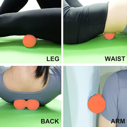 Hard Peanut Massage Ball, Double Lacrosse Massage Ball. Deep Tissue Massage Roller Mobility Ball for Physical Therapy Myofascial Release Muscle Relaxer Acupoint Massage (Blue)