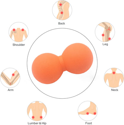 Hard Peanut Massage Ball, Double Lacrosse Massage Ball. Deep Tissue Massage Roller Mobility Ball for Physical Therapy Myofascial Release Muscle Relaxer Acupoint Massage (Blue)