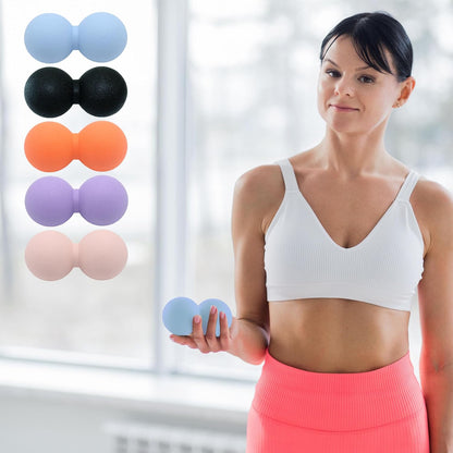 Hard Peanut Massage Ball, Double Lacrosse Massage Ball. Deep Tissue Massage Roller Mobility Ball for Physical Therapy Myofascial Release Muscle Relaxer Acupoint Massage (Blue)