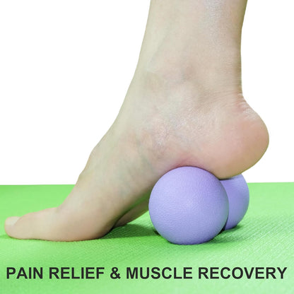 Hard Peanut Massage Ball, Double Lacrosse Massage Ball. Deep Tissue Massage Roller Mobility Ball for Physical Therapy Myofascial Release Muscle Relaxer Acupoint Massage (Blue)