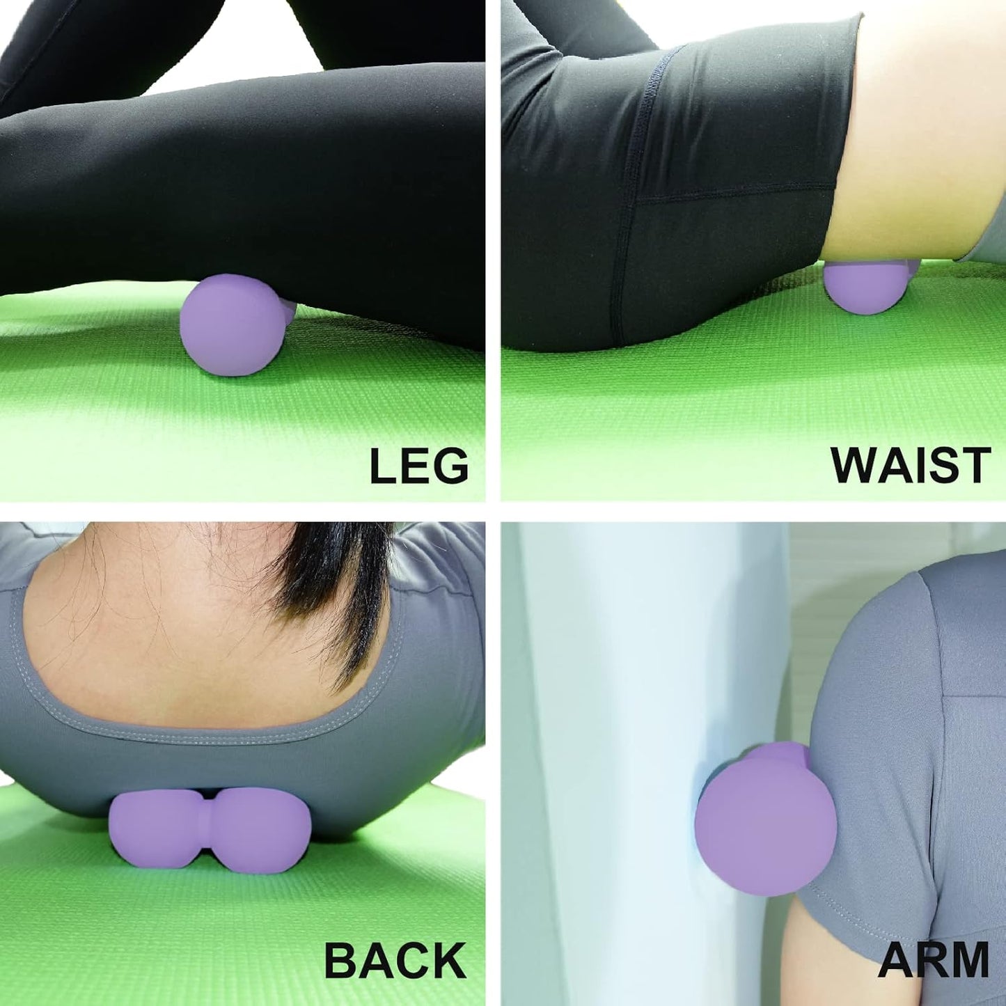 Hard Peanut Massage Ball, Double Lacrosse Massage Ball. Deep Tissue Massage Roller Mobility Ball for Physical Therapy Myofascial Release Muscle Relaxer Acupoint Massage (Blue)