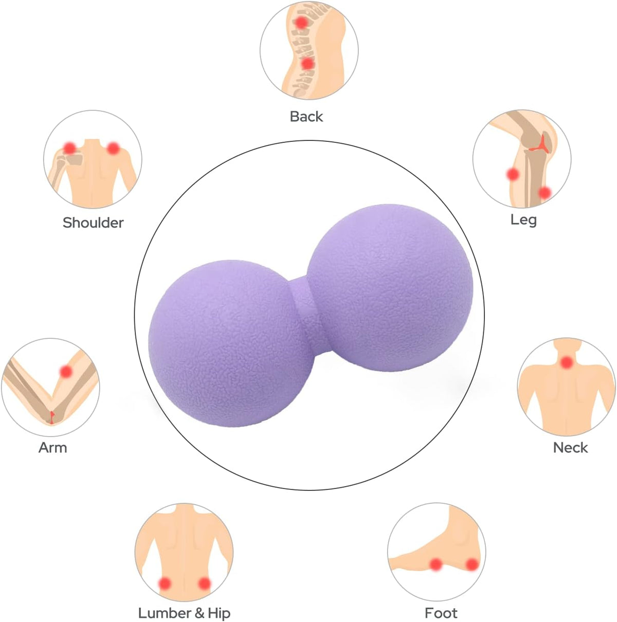 Hard Peanut Massage Ball, Double Lacrosse Massage Ball. Deep Tissue Massage Roller Mobility Ball for Physical Therapy Myofascial Release Muscle Relaxer Acupoint Massage (Blue)