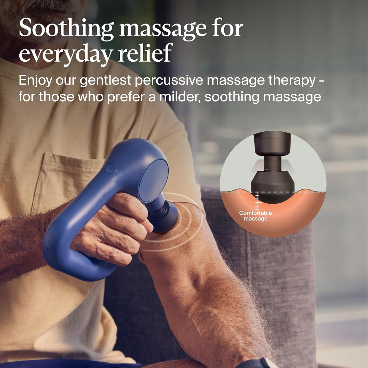 Therabody Relief Massage Gun | for Daily Comfort | 3-Speed | Navy