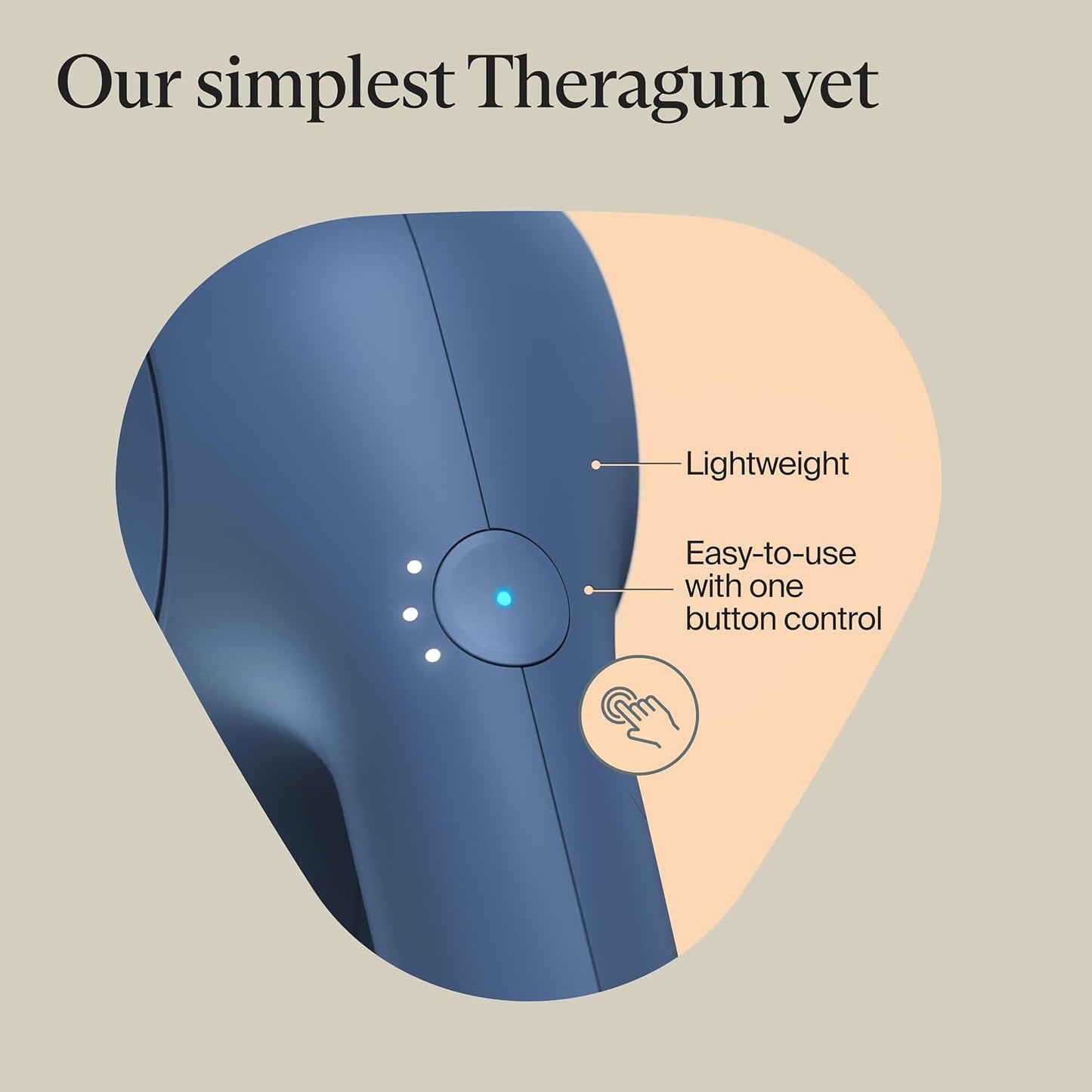 Therabody Relief Massage Gun | for Daily Comfort | 3-Speed | Navy