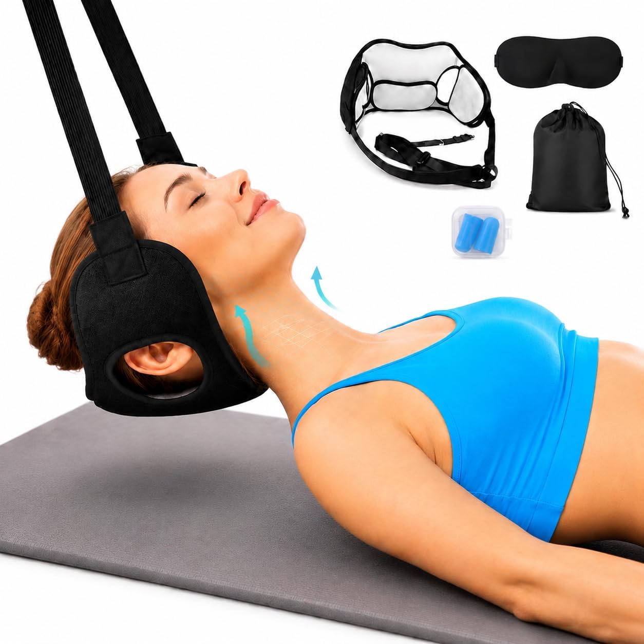 Neck Stretcher Hammock, Adjustable Cervical Traction Device with Removable Pads, Portable Support Strap for Neck Tension Relief and Comfort | Neck Tension Relief and Comfort