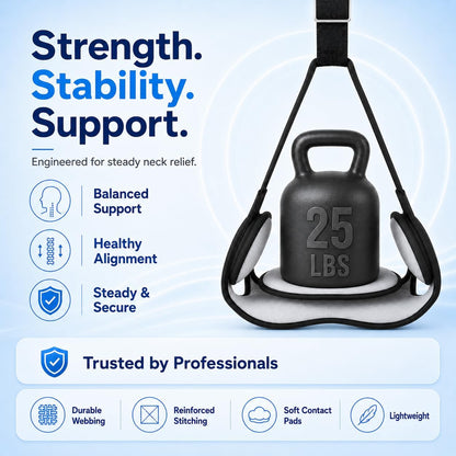 Neck Stretcher Hammock, Adjustable Cervical Traction Device with Removable Pads, Portable Support Strap for Neck Tension Relief and Comfort | Neck Tension Relief and Comfort