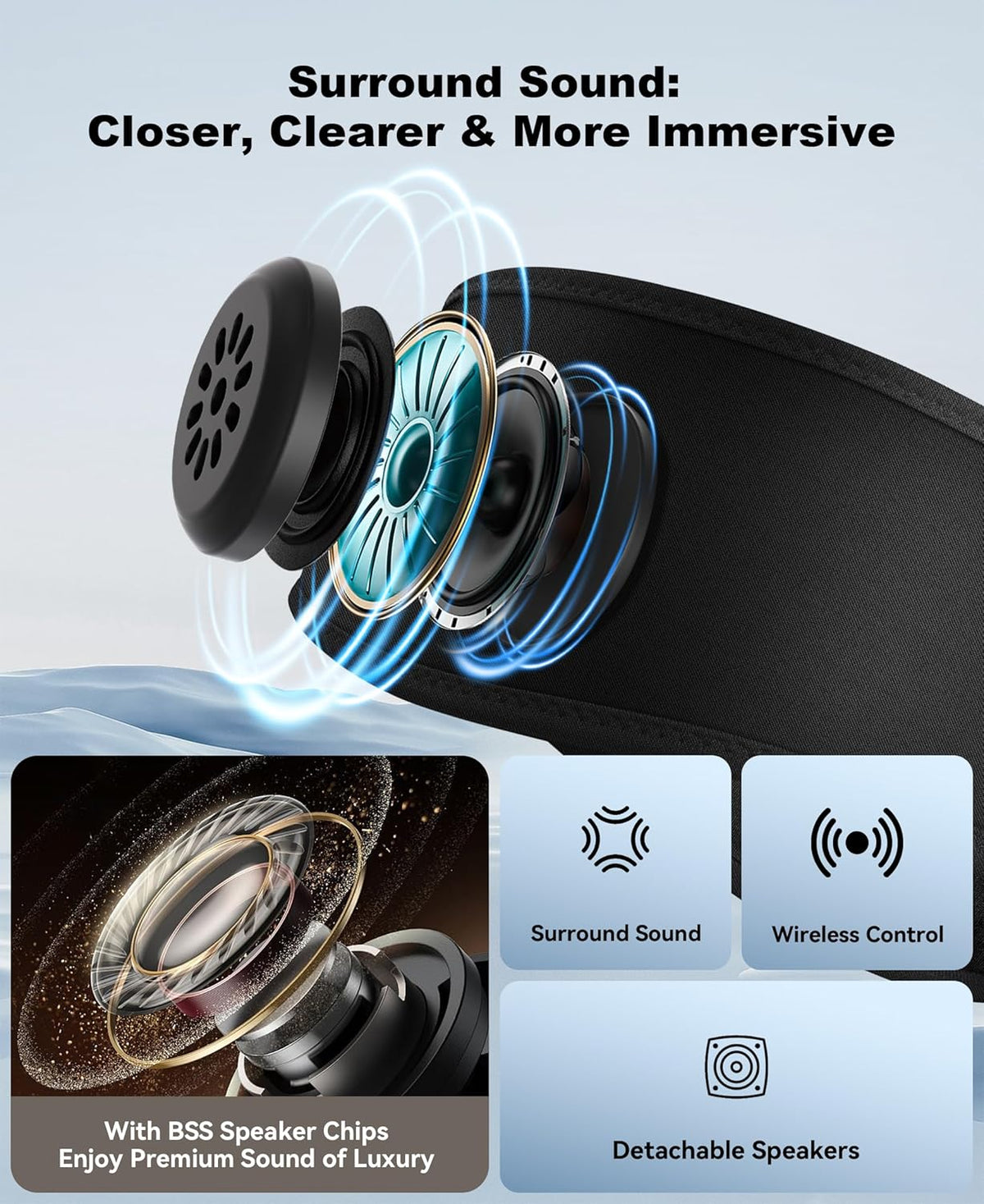 Sleep Headphones Bluetooth Headband Headphones for Side Sleepers