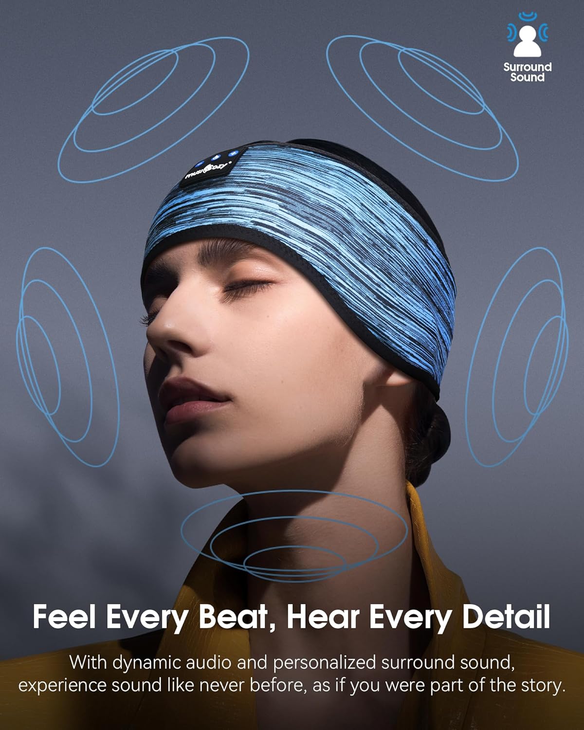 Sleep Headphones Bluetooth Headband Headphones for Side Sleepers