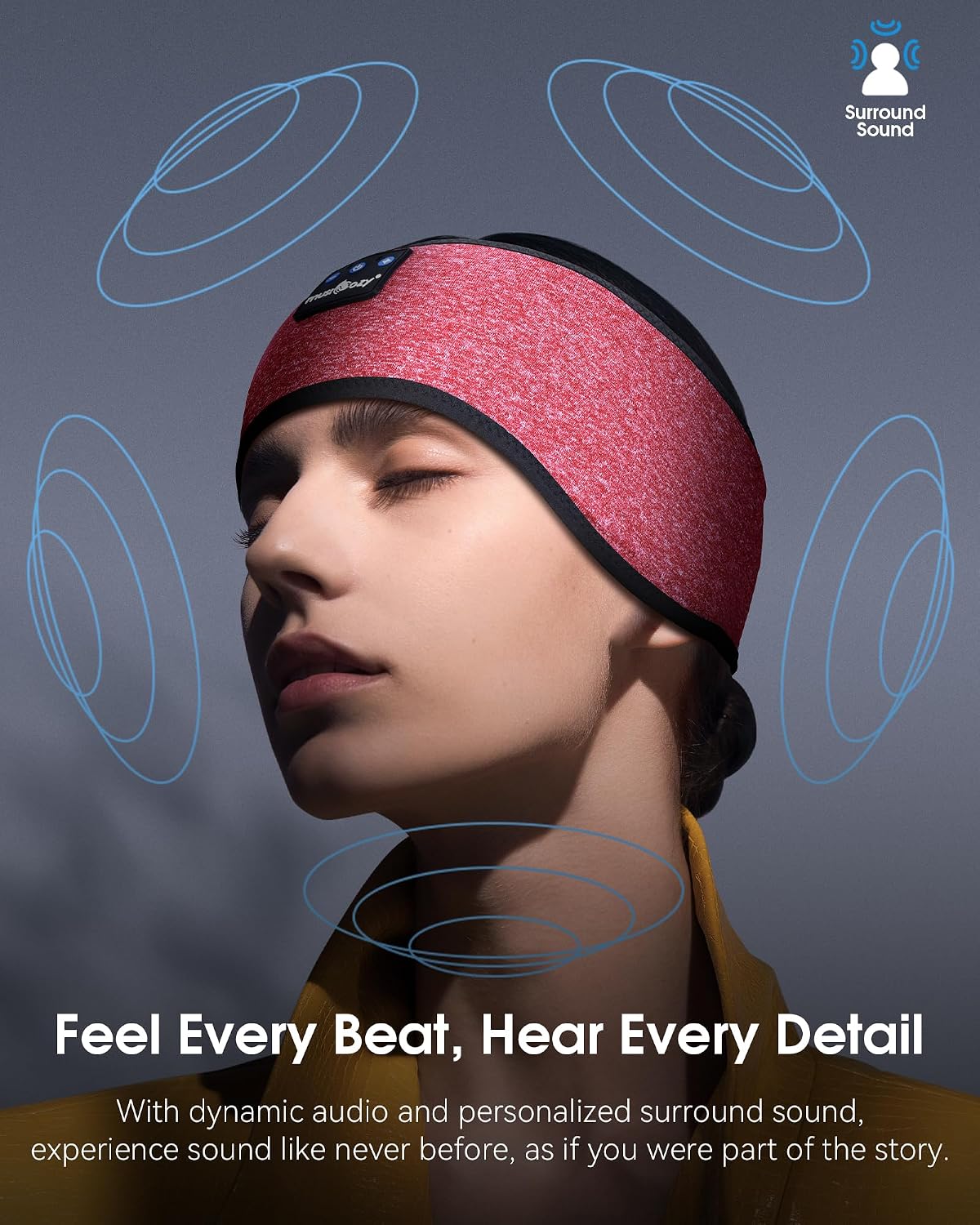 Sleep Headphones Bluetooth Headband Headphones for Side Sleepers