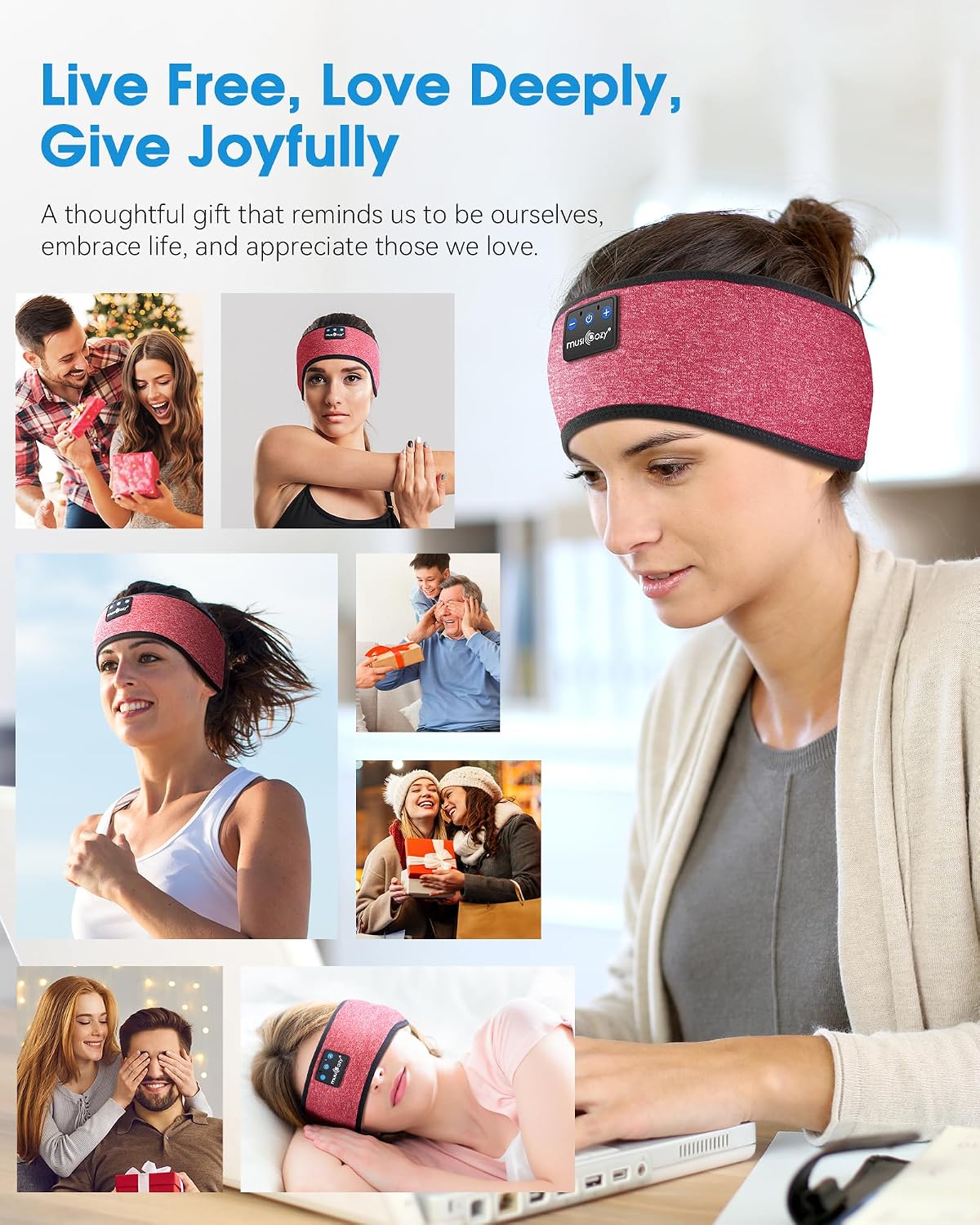 Sleep Headphones Bluetooth Headband Headphones for Side Sleepers