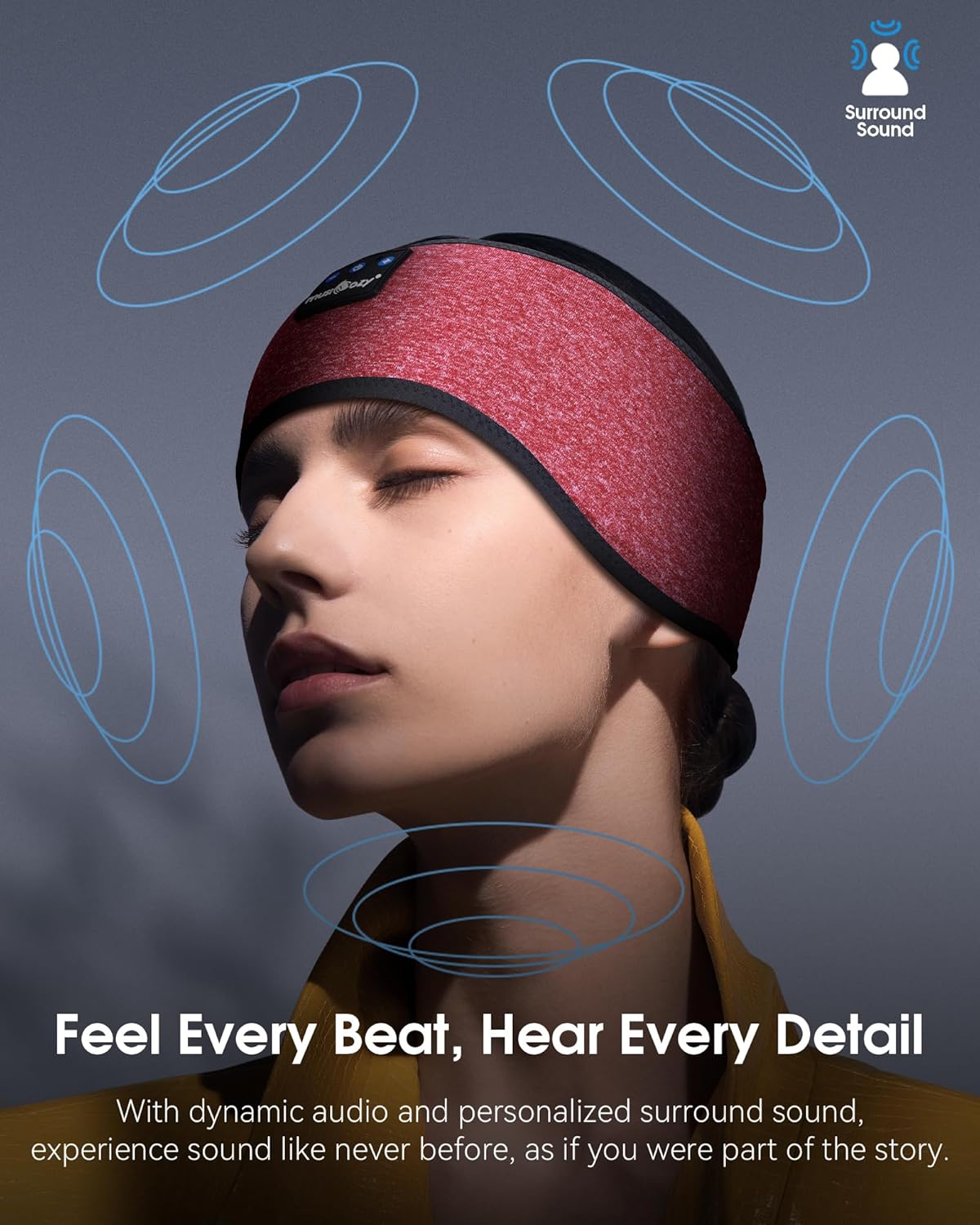 Sleep Headphones Bluetooth Headband Headphones for Side Sleepers