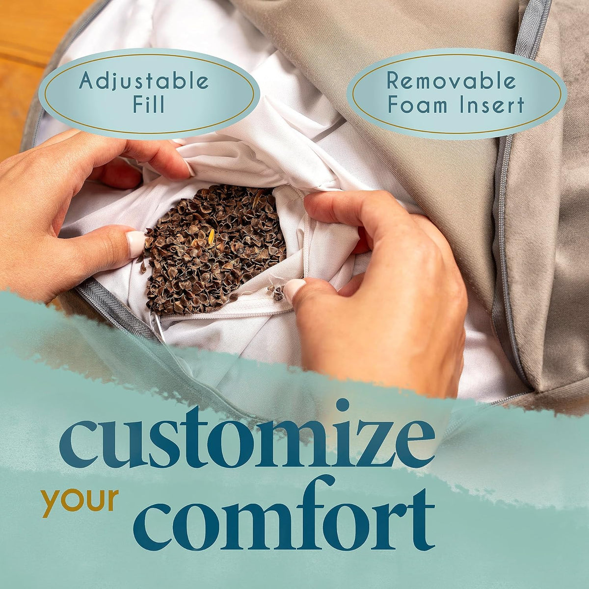 Meditation Cushion - Comfortable Floor Pillow - Traditional Tibetan Meditation Pillow with Beautiful Velvet Cover - Large Floor Cushion Seating for Adults - Premium Yoga Buckwheat Bolster