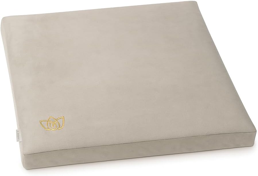 Meditation Cushion - Comfortable Floor Pillow - Traditional Tibetan Meditation Pillow with Beautiful Velvet Cover - Large Floor Cushion Seating for Adults - Premium Yoga Buckwheat Bolster