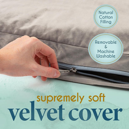 Meditation Cushion - Comfortable Floor Pillow - Traditional Tibetan Meditation Pillow with Beautiful Velvet Cover - Large Floor Cushion Seating for Adults - Premium Yoga Buckwheat Bolster