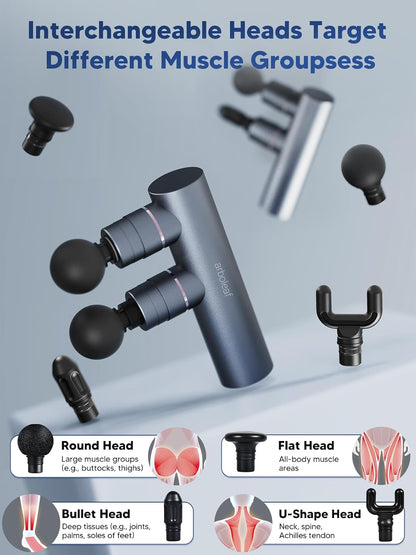 Mini Massage Gun Deep Tissue, Portable Percussion Muscle Massager