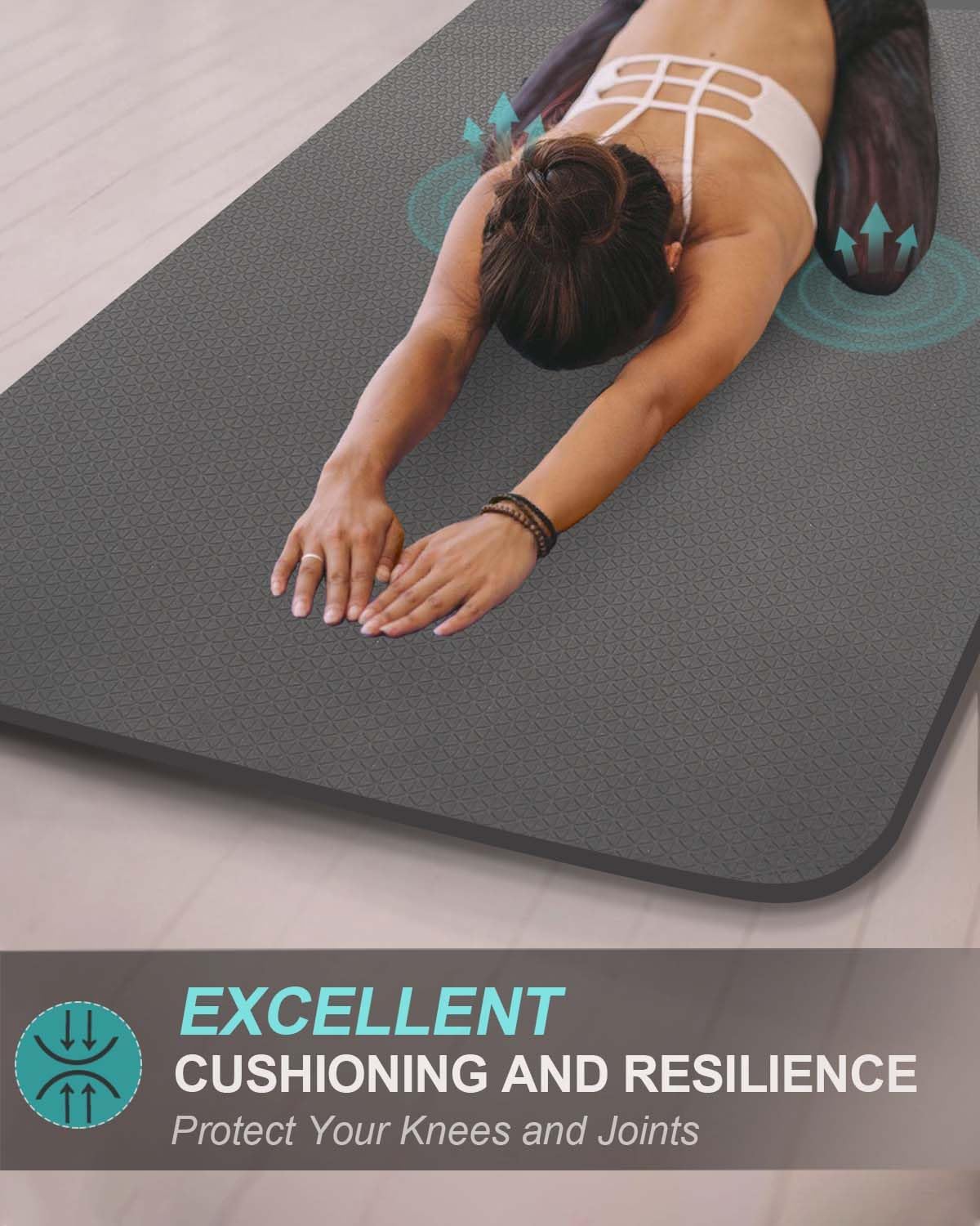 Extra Long & Wide Thick Yoga Mat for Tall Men & Women, 84'' x 32'' x 7mm Oversized Yoga Mat Double-Sided Non Slip, Pro TPE Yoga Mats with Strap