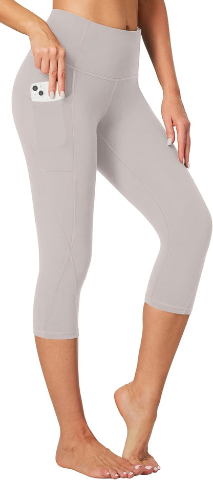 Capri Leggings for Women High Waisted Capri Leggings with Pockets for Women Tummy Control Yoga Pants Women