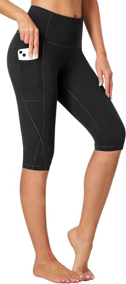 Capri Leggings for Women High Waisted Capri Leggings with Pockets for Women Tummy Control Yoga Pants Women