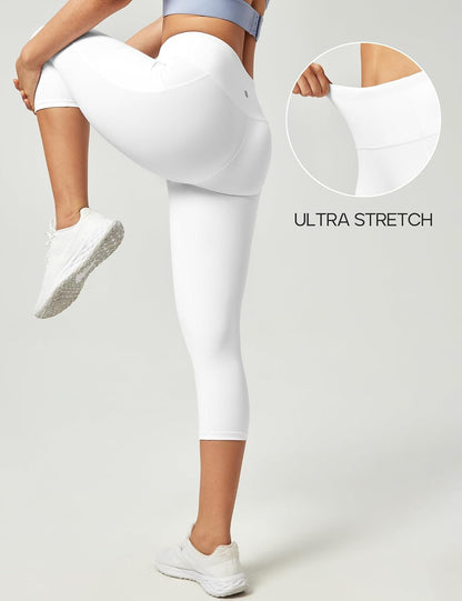 Capri Leggings for Women High Waisted Capri Leggings with Pockets for Women Tummy Control Yoga Pants Women
