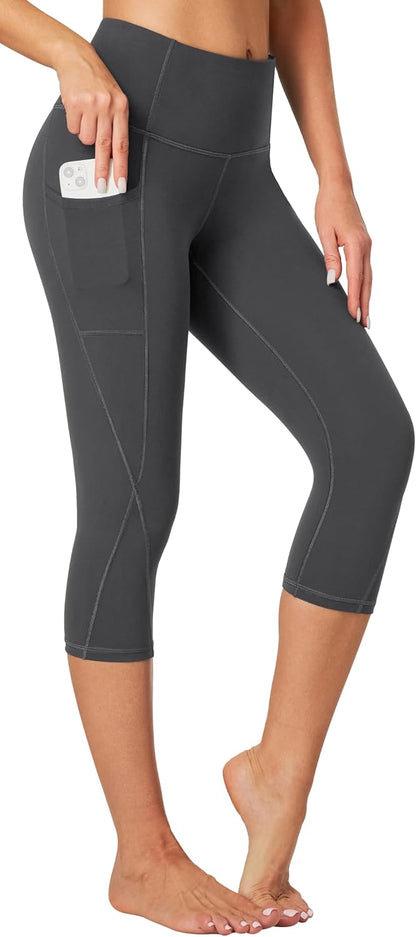 Capri Leggings for Women High Waisted Capri Leggings with Pockets for Women Tummy Control Yoga Pants Women