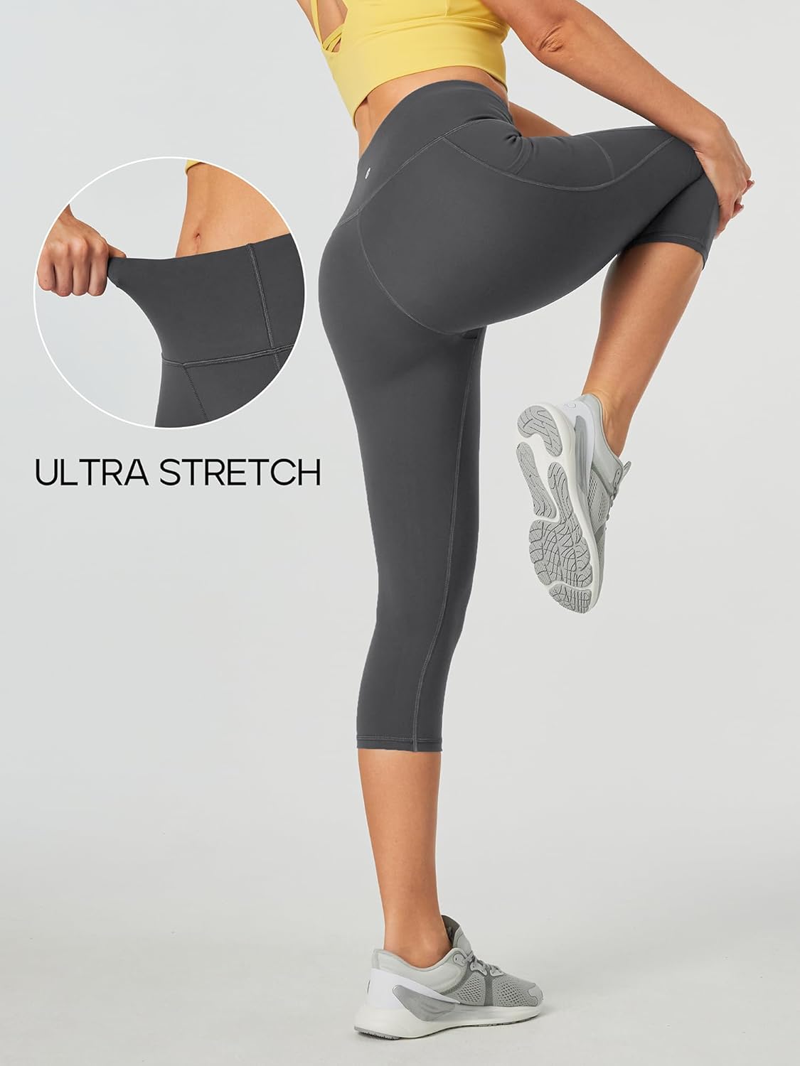 Capri Leggings for Women High Waisted Capri Leggings with Pockets for Women Tummy Control Yoga Pants Women