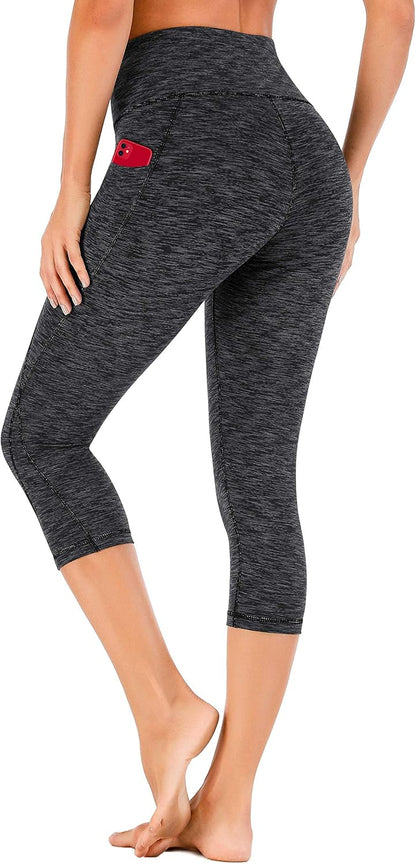 Capri Leggings for Women High Waisted Capri Leggings with Pockets for Women Tummy Control Yoga Pants Women