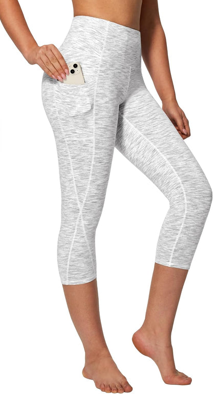 Capri Leggings for Women High Waisted Capri Leggings with Pockets for Women Tummy Control Yoga Pants Women