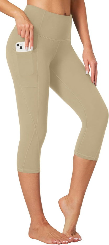 Capri Leggings for Women High Waisted Capri Leggings with Pockets for Women Tummy Control Yoga Pants Women