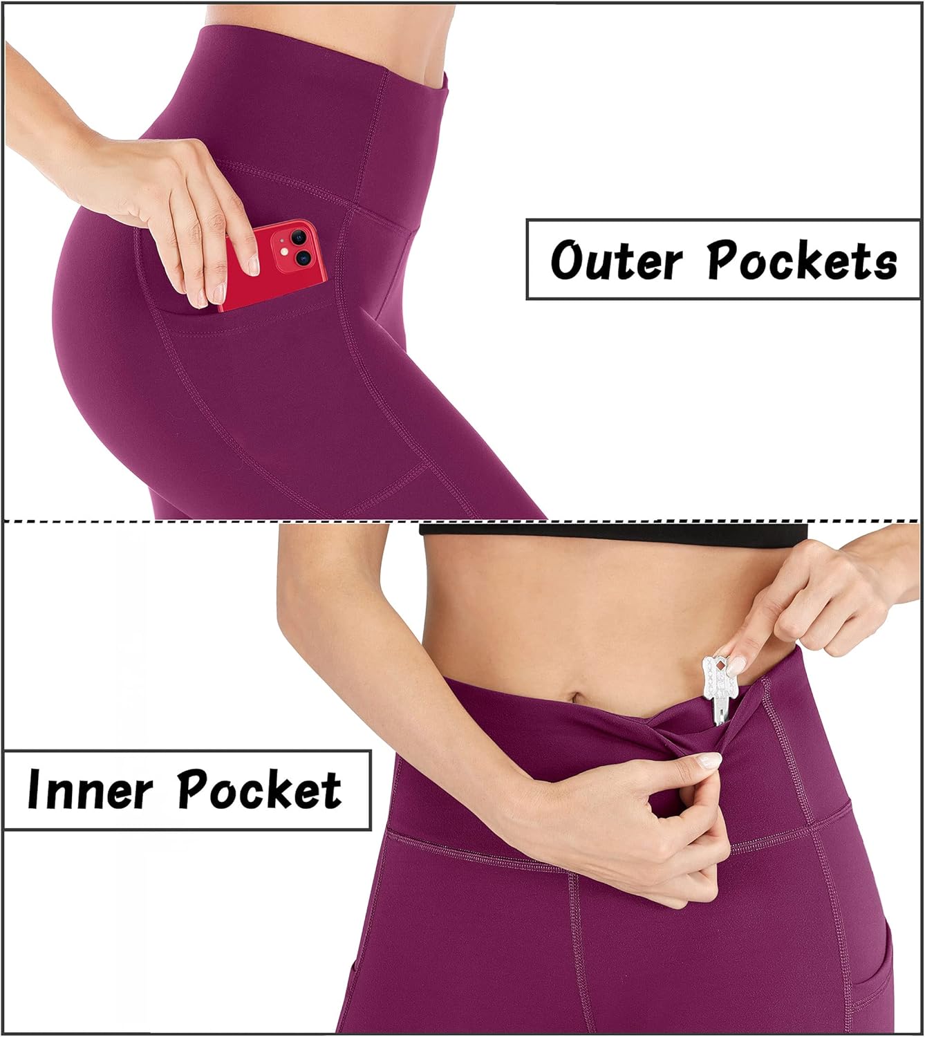 Capri Leggings for Women High Waisted Capri Leggings with Pockets for Women Tummy Control Yoga Pants Women