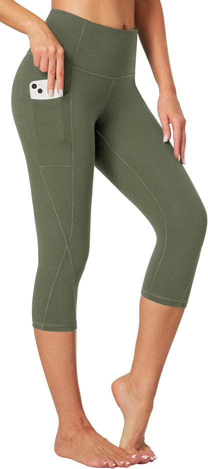 Capri Leggings for Women High Waisted Capri Leggings with Pockets for Women Tummy Control Yoga Pants Women